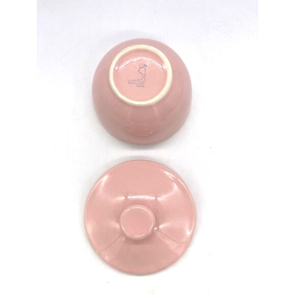 Sado International Pink Sugar Bowl w/ Lid Made in Portugal - Picture 4 of 5